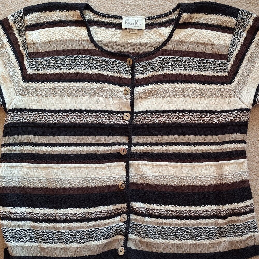Vintage Striped Black and Cream Top
